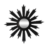 Miroir soleil ancien en bois noire