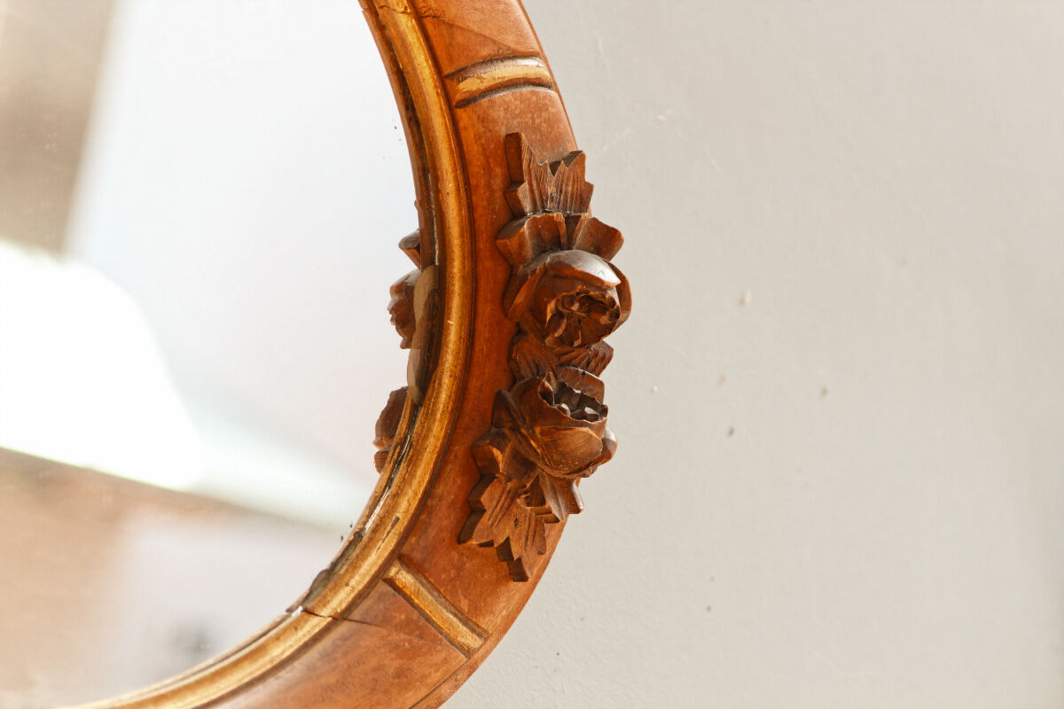Oval art deco mirror