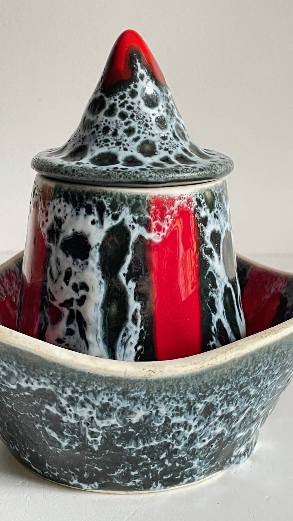 Vintage LUC VALLAURIS Ceramic Sugar Bowl