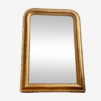 Old louis philippe gilded mirror with rare gold leaf