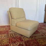 Vintage Swann armchair in textured beige fabric – 1970s