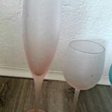 Lot tête a tête verrerie de Biot verre souffle bulle coupes à champagne verres à pieds