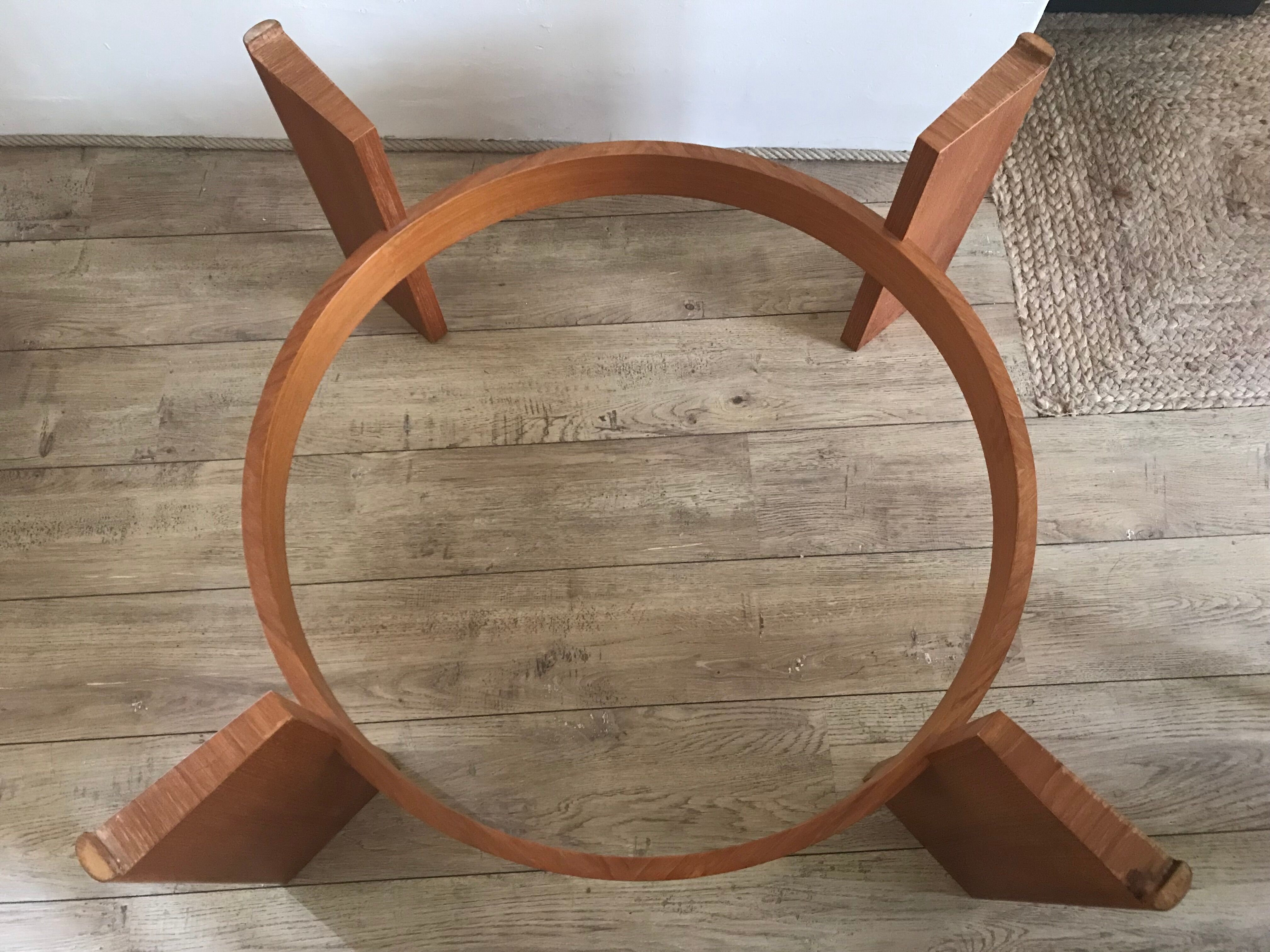 Vintage Danish teak coffee table and smoked glass