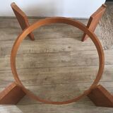 Vintage Danish teak coffee table and smoked glass