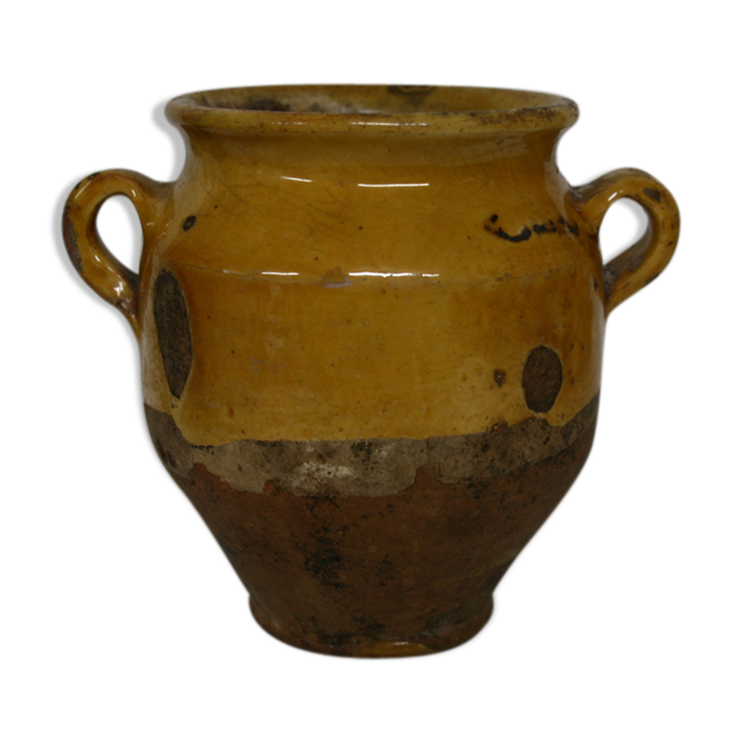 Pot candied terracotta glazed yellow small model 5