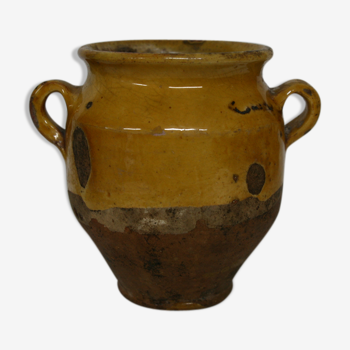 Pot candied terracotta glazed yellow small model 5