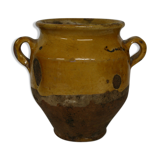 Pot a confit  terre cuite vernissée jaune petit  modele 5
