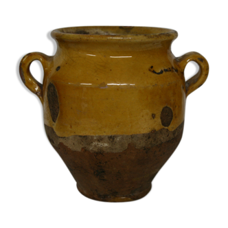 Pot candied terracotta glazed yellow small model 5