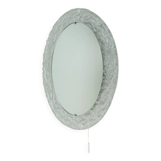 back lit wall MIRROR by erco acrylic frame ice glass decor 1960s 1970s