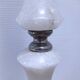 Massive alabaster floor lamp with metal embellishments from the 1970s.