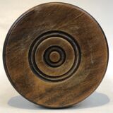 Dark turned wood tripod stool