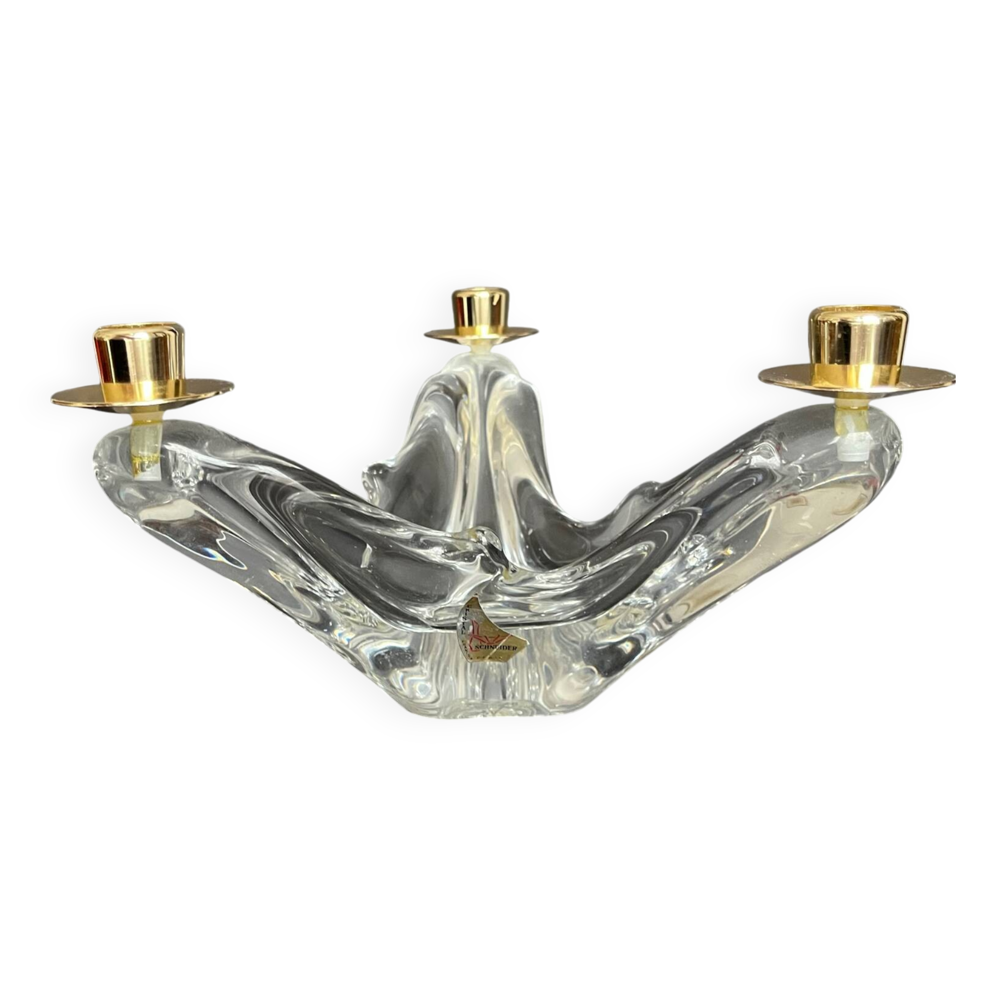 SCHNEIDER 3-branched crystal candlestick