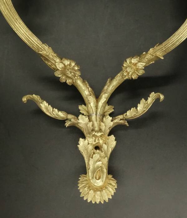Large pair of Louis XVI style wall sconces from the 19th century - gilded bronze.