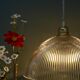 Striped glass pendant light