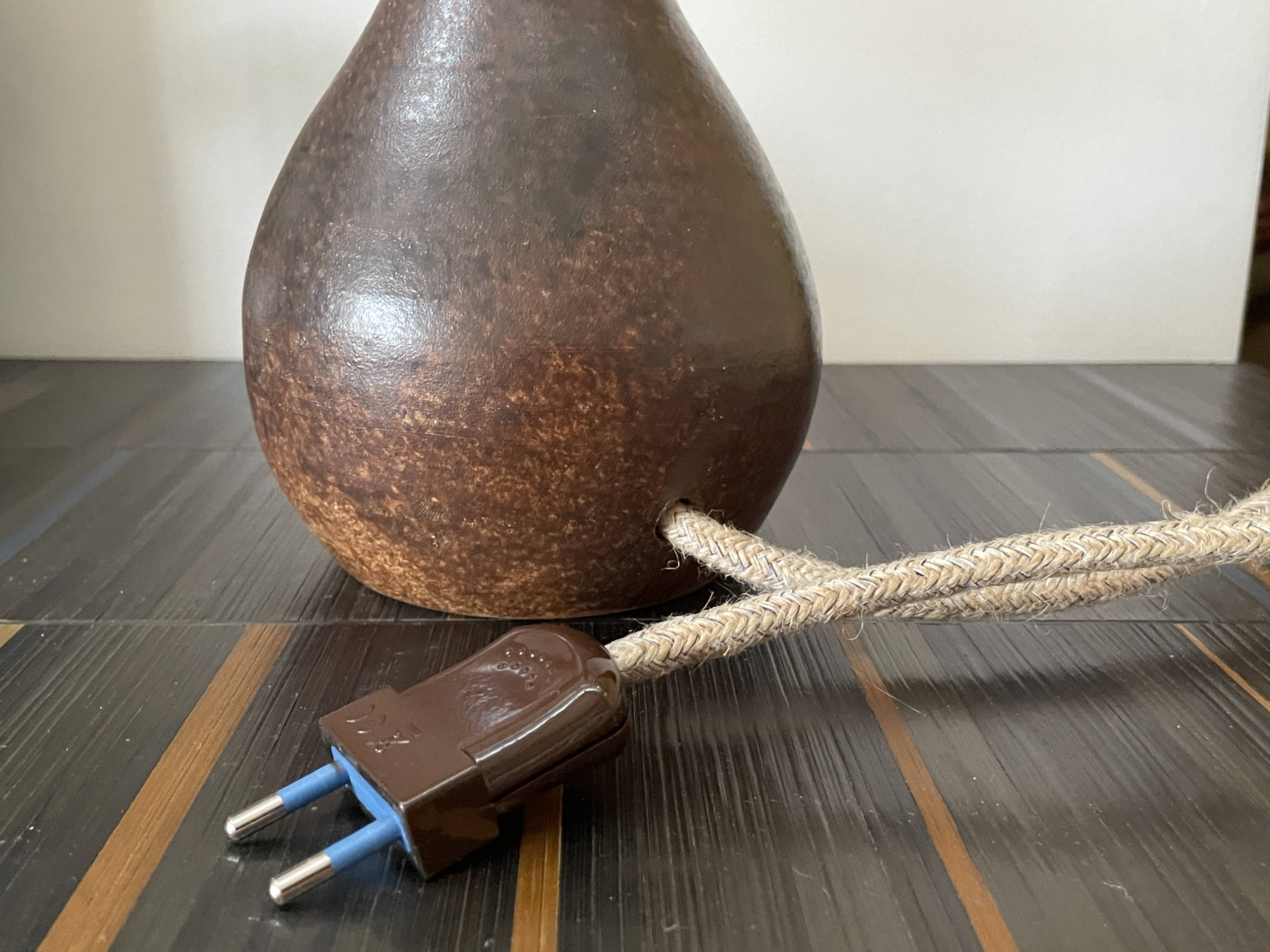 Large handmade stoneware lamp, 1960s-70s