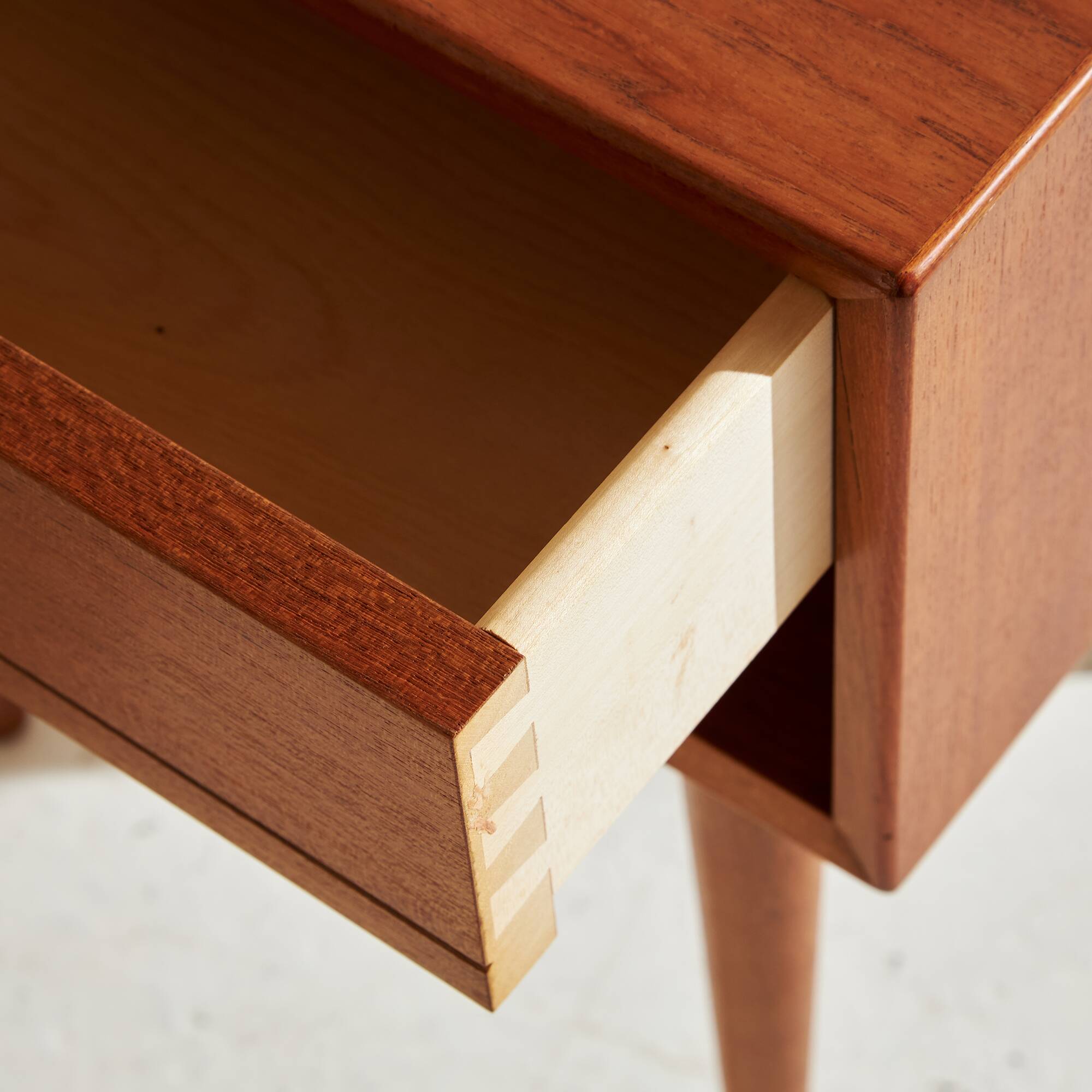 Restored teak nightstand