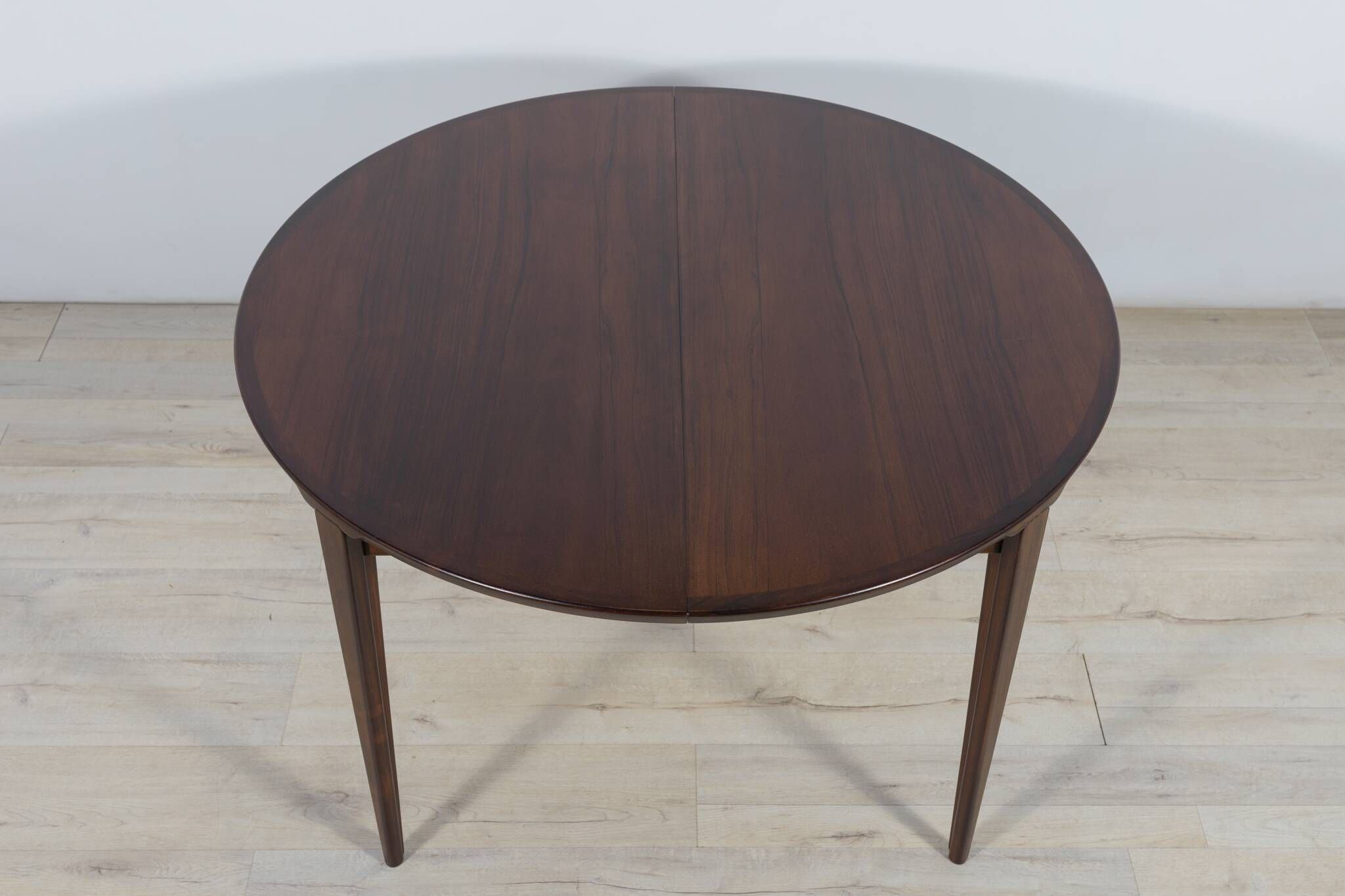 Mid-Century Round Rosewood Dining Table by Henry Rosengren Hansen for Brande Mobel Industry, 1960s