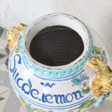 Large glazed ceramic lemon urn