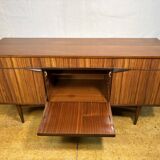 Mid-Century Retro Vintage Teak & Zebrano Wood Sideboard by Elliots of Newbu