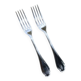 Pair of Christofle silver-plated forks, Pompadour model