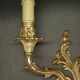 Large pair of Rocaille / Rococo / Baroque style wall lights - gilded bronze