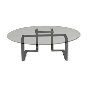 Table basse roche bobois chromée 1970