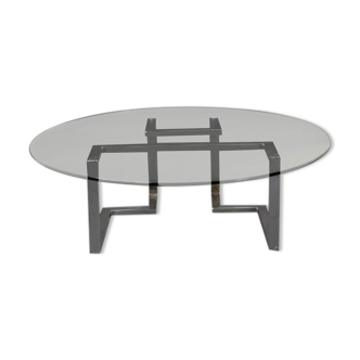 Coffee table Roche Bobois chrome 1970