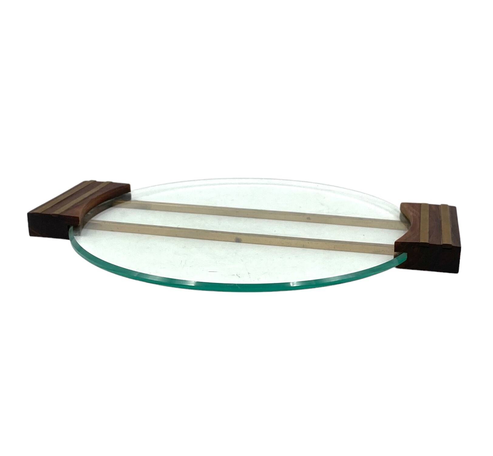 Art deco glass tray, France 1930s