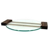 Plateau en verre art déco, France années 1930