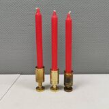 3 beautiful Danish designed candle holders in solid brass.