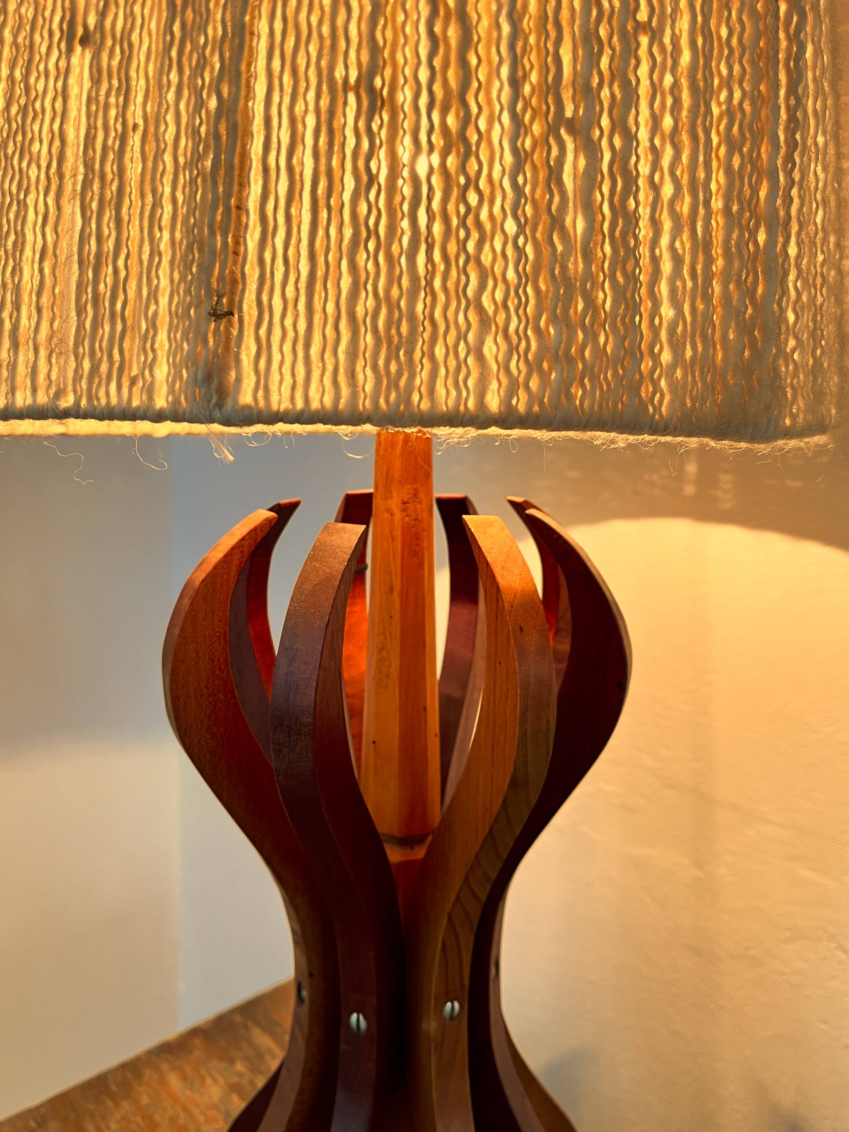 Unique wooden lamp from the 60s