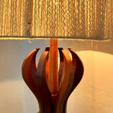 Lampe unique en bois années 60