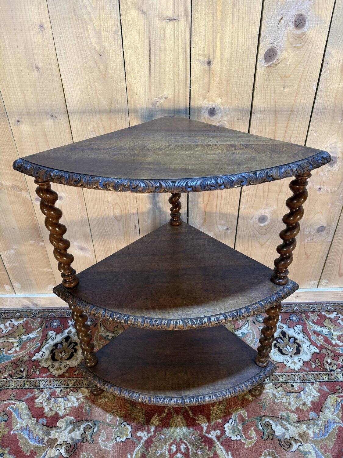 Small corner shelf in walnut