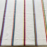 Basque style tablecloth and 12 napkins - 220x146 cm - linen/cotton blend