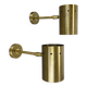 Set of two large minimalist Brass "tube" Wall Light Sconces, Italy 1970s