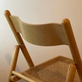 Folding chair with caning