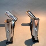 Pair of modernist chrome wall lights 1960.