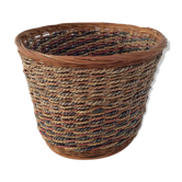 Cache pot en osier et raphia