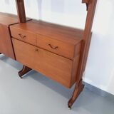 Bookcase modular double shelf vintage teak from the 60s