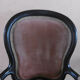 Fauteuil voltaire epoque Napoleon III en bois noirci tissu rouge saumon
