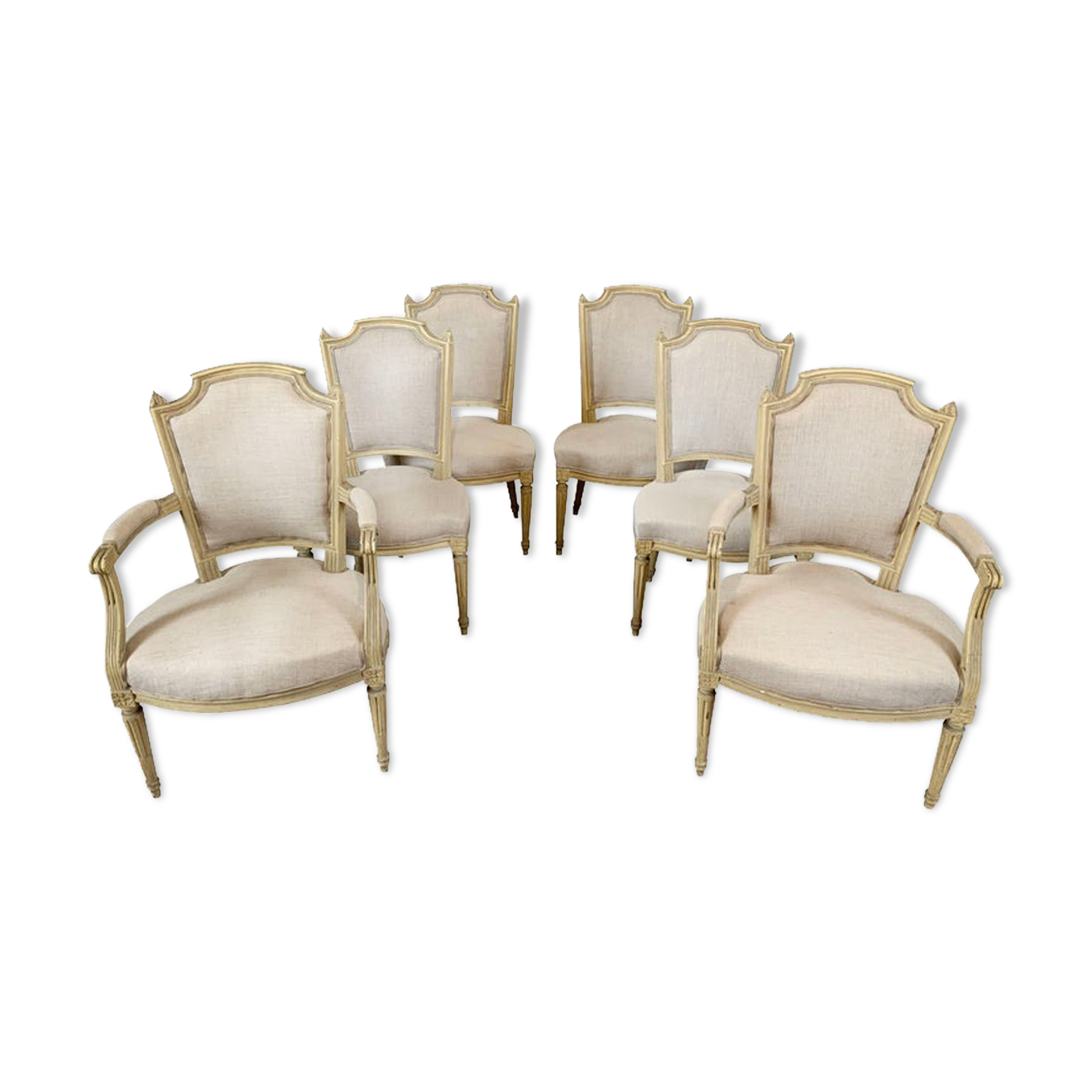 Set of 4 chairs and 2 armchairs 1860