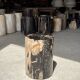 Black petrified wood side table with beige side H35 D24 - 3352