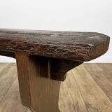 Banc en bois vernis foncé