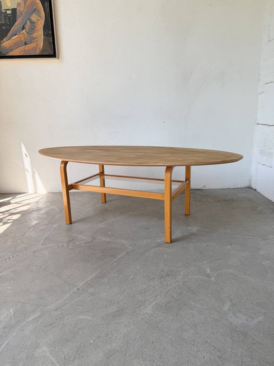 Oval coffee table beech 1980 Aalto Ikea