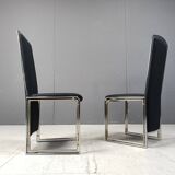 Vintage brass and chrome dining chairs set of 8 - 1970s