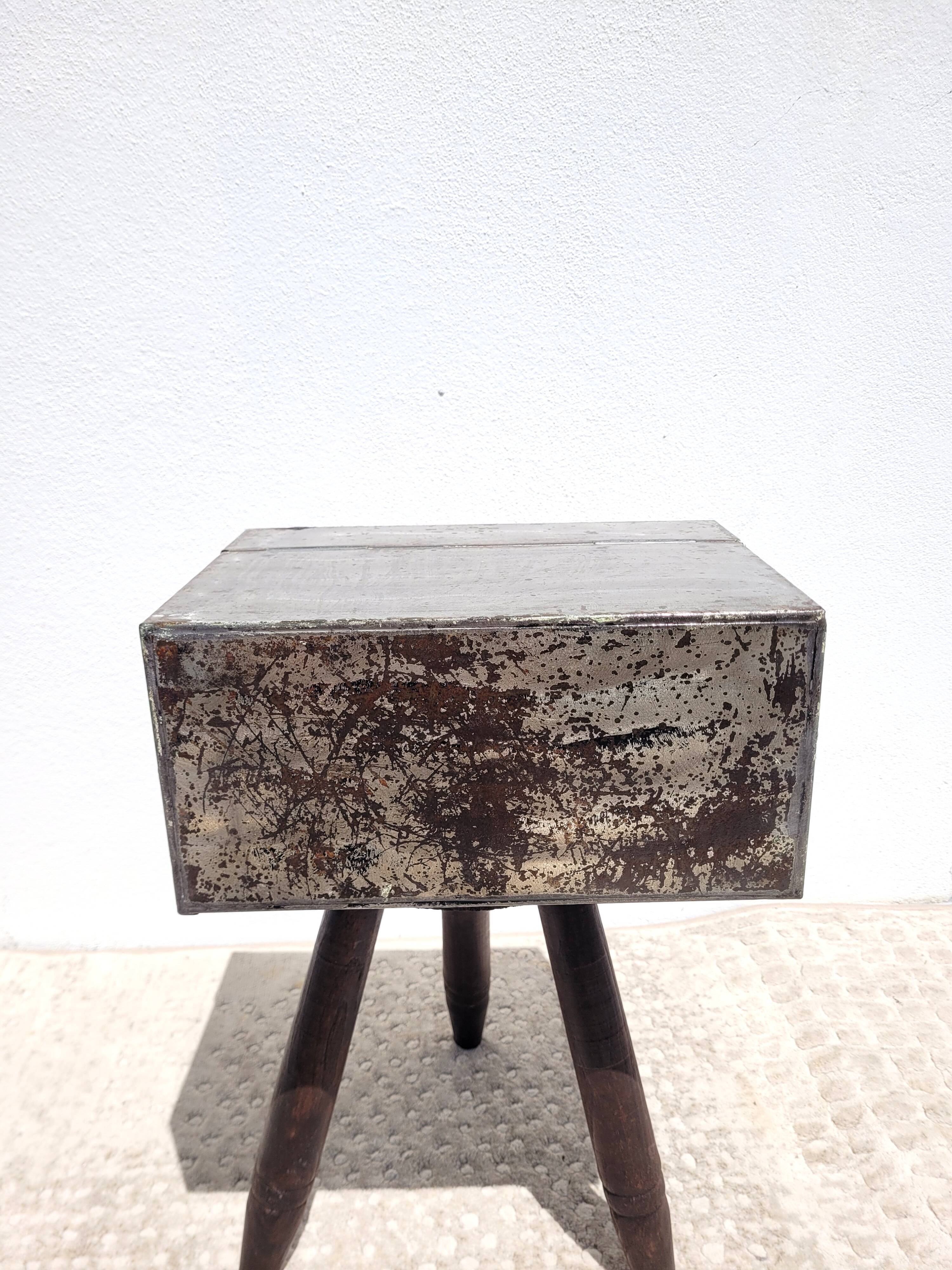 Old sheet metal filing cabinet storage box