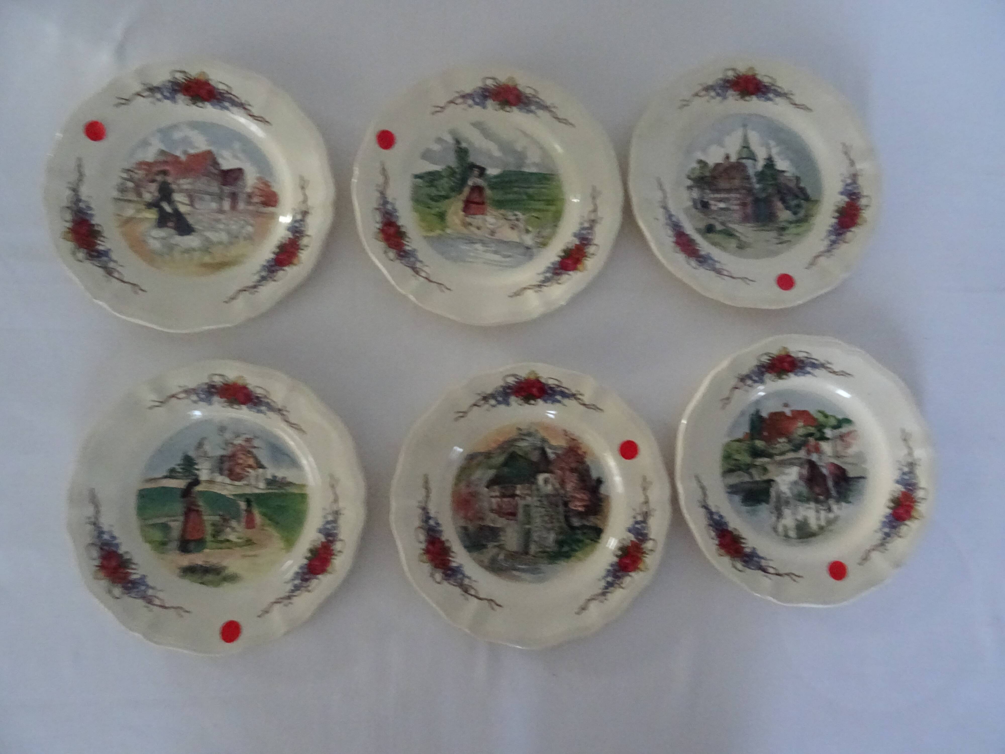 6 dessert plates LOUX Obernai 557112 sarreguemines