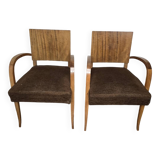 Vintage walnut bridge chairs