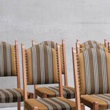 Danish Mid-Century Oak Upholstered Dining Chairs (6)
