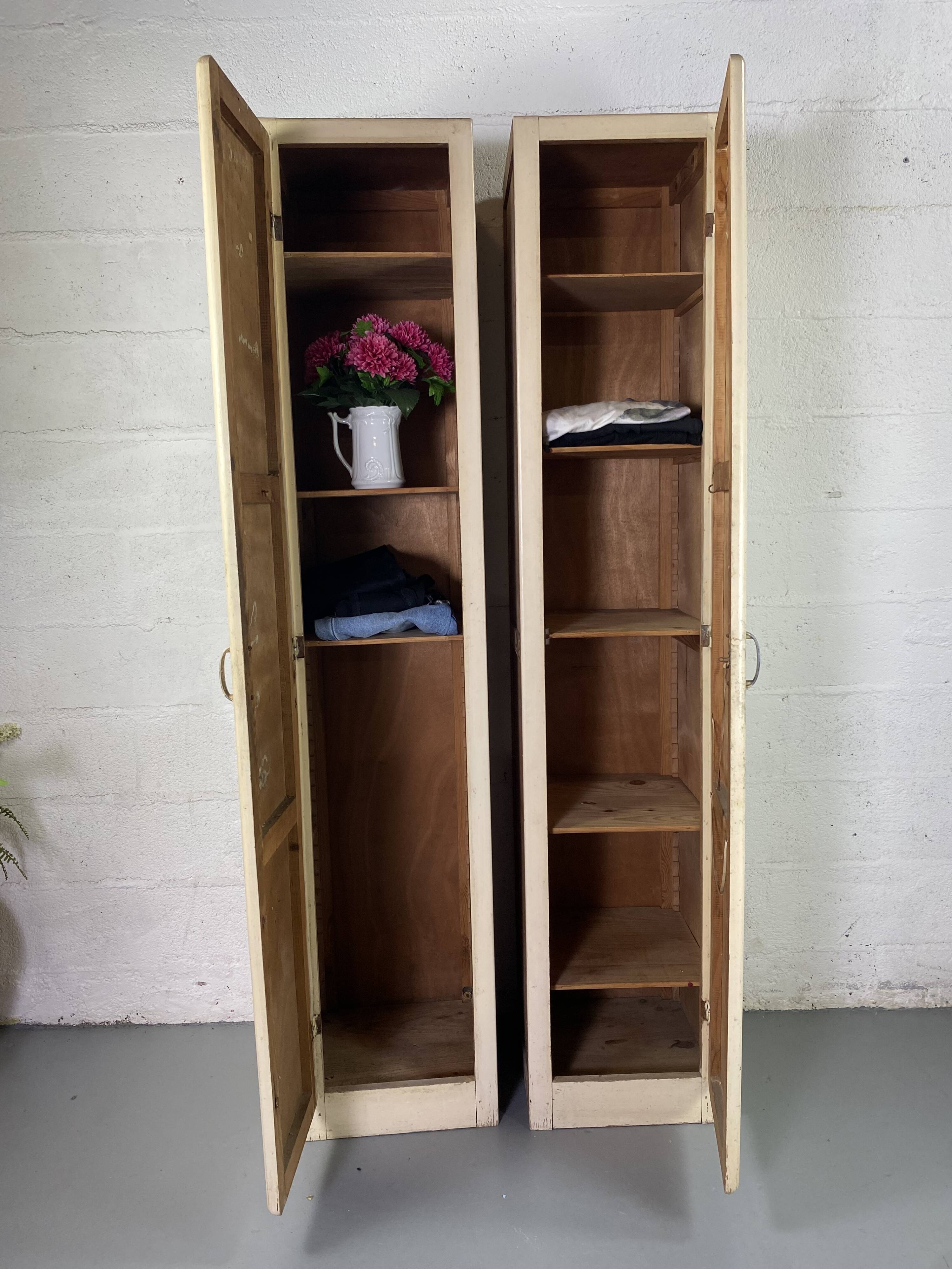 Pair of vintage white cabinets